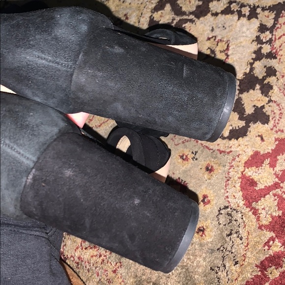 Black Open Toe Block Heel - Picture 3 of 4